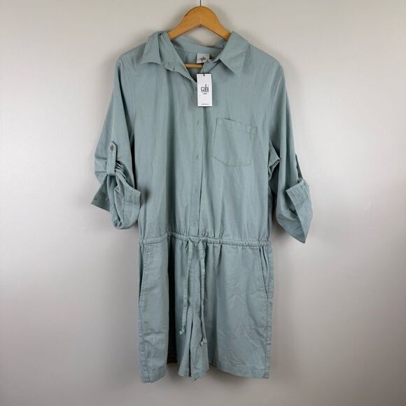 NWT CAbi Alexa Mint Romper Women's Size Large Style 5107 *Stain - Picture 2 of 6
